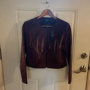 SOLD - NWT Tahari Cropped Jacket in Bronze Shine